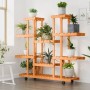 Soporte de flores con ruedas madera maciza abeto 110x25x115 cm de vidaXL, Soportes para macetas - Ref: Foro24-362860, Precio:...