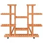 Solid fir wood flower stand with wheels 110x25x115 cm by vidaXL, Pot stands - Ref: Foro24-362860, Price: 67,37 €, Discount: %