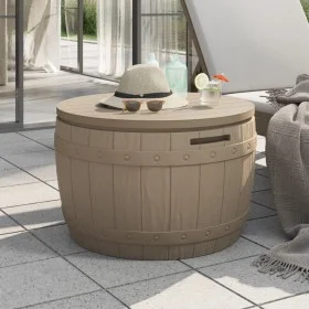 Caja de almacenaje de jardín 3 en 1 polipropileno marrón claro de vidaXL, Cajas de almacenaje para exteriores - Ref: Foro24-3...