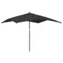 Sombrilla de jardín con poste de madera negro 300x300x273 cm de vidaXL, Sombrillas - Ref: Foro24-363197, Precio: 81,65 €, Des...