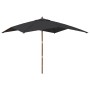 Sombrilla de jardín con poste de madera negro 300x300x273 cm de vidaXL, Sombrillas - Ref: Foro24-363197, Precio: 82,69 €, Des...