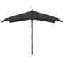 Sombrilla de jardín con poste de madera negro 300x300x273 cm de vidaXL, Sombrillas - Ref: Foro24-363197, Precio: 81,65 €, Des...
