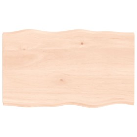 Tablero de mesa madera maciza roble borde natural 100x60x2 cm