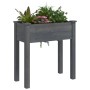 Jardinera con forro interior madera abeto gris 71x37x76 cm de vidaXL, Maceteros y jardineras - Ref: Foro24-364232, Precio: 54...