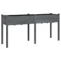 Jardinera con forro madera maciza de abeto gris 161x45x76 cm de vidaXL, Maceteros y jardineras - Ref: Foro24-364238, Precio: ...