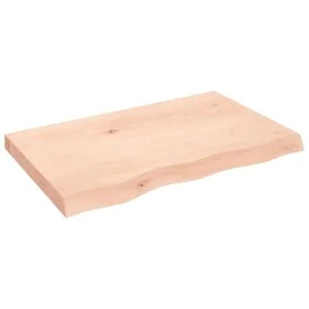Untreated solid oak wood wall shelf 80x50x(2-6) cm by vidaXL, Shelves and shelves - Ref: Foro24-363550, Price: 85,16 €, Disco...