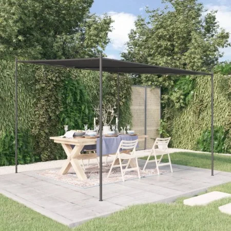 Steel and anthracite gray fabric gazebo 3x3 m 180 g/m² by vidaXL, Tents and gazebos - Ref: Foro24-362462, Price: 195,14 €, Di...
