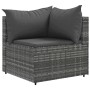 Set de muebles de jardín 6 pzas y cojines ratán sintético gris