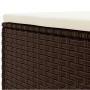 Set muebles de jardín 4 piezas y cojines ratán sintético marrón