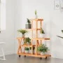 Flower stand with wheels solid fir wood 95x25x101 cm by vidaXL, Pot stands - Ref: Foro24-362882, Price: 47,61 €, Discount: %