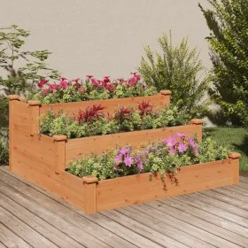 Wooden planter box made of solid brown fir wood 120x120x56 cm by vidaXL, Pots and planters - Ref: Foro24-364305, Price: 99,04...