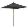 Anthrazitgrauer Gartenschirm mit Holzstange, 198 x 198 x 231 cm von vidaXL, Sonnenschirme - Ref: Foro24-363185, Preis: 45,62 ...