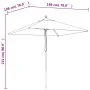 Anthrazitgrauer Gartenschirm mit Holzstange, 198 x 198 x 231 cm von vidaXL, Sonnenschirme - Ref: Foro24-363185, Preis: 45,62 ...