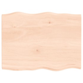 Tablero de mesa madera maciza roble borde natural 80x60x2 cm