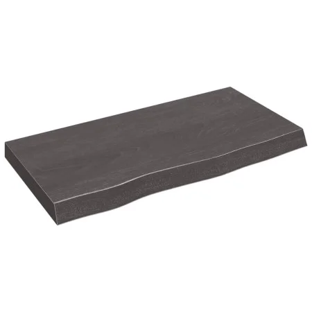 Dark brown treated oak wood wall shelf 80x40x(2-6) cm by vidaXL, Shelves and shelves - Ref: Foro24-363787, Price: 51,34 €, Di...
