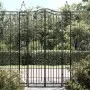 Puerta de jardín de hierro forjado negro 121x8x200 cm de vidaXL, Puertas de jardín - Ref: Foro24-363434, Precio: 200,57 €, De...