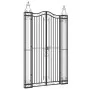 Puerta de jardín de hierro forjado negro 121x8x200 cm de vidaXL, Puertas de jardín - Ref: Foro24-363434, Precio: 200,57 €, De...