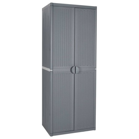 Garden storage cabinet PP rattan gray 65x45x172 cm by vidaXL, Lockers and storage cabinets - Ref: Foro24-364063, Price: 252,6...