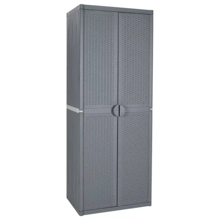 Gartenschrank PP Rattan grau 65x45x172 cm von vidaXL, Schließfächer und Lagerschränke - Ref: Foro24-364063, Preis: 278,59 €, ...
