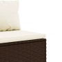 Set muebles de jardín 7 piezas y cojines ratán sintético marrón