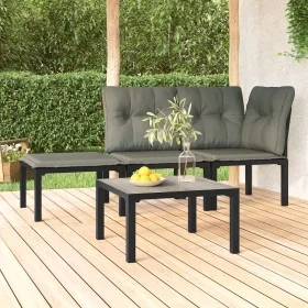 DPC garden coffee table and gray steel 55x55x31 cm by vidaXL, Modular outdoor sofas - Ref: Foro24-362800, Price: 61,76 €, Dis...