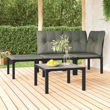 DPC garden coffee table and gray steel 55x55x31 cm by vidaXL, Modular outdoor sofas - Ref: Foro24-362800, Price: 62,41 €, Dis...