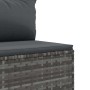 Set de muebles de jardín 7 pzas y cojines ratán sintético gris