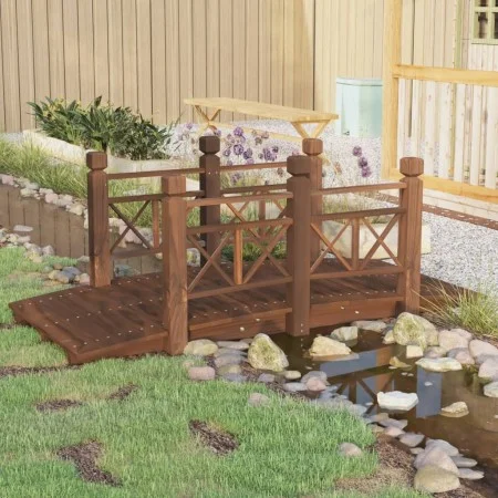 Garden bridge with fir wood railings 150x67x56cm by vidaXL, garden bridges - Ref: Foro24-363360, Price: 193,25 €, Discount: %
