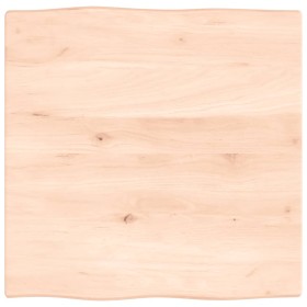 Tablero de mesa madera maciza roble borde natural 60x60x2 cm