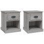 Mesitas de noche 2 uds madera contrachapada gris 39x39x47,5 cm de vidaXL, Mesitas de noche - Ref: Foro24-816141, Precio: 57,4...