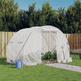 Gewächshaus mit weißer Stahlkonstruktion 6 m² 3x2x2 m von vidaXL, Gewächshäuser - Ref: Foro24-364079, Preis: 116,96 €, Rabatt: %
