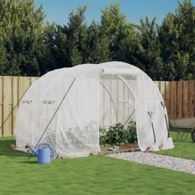 Invernadero con estructura de acero blanco 6 m² 3x2x2 m de vidaXL, Invernaderos - Ref: Foro24-364079, Precio: 123,35 €, Descu...
