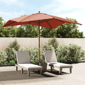 Garden umbrella with terracotta wooden pole 300x300x273cm by vidaXL, Umbrellas - Ref: Foro24-363196, Price: 93,29 €, Discount: %