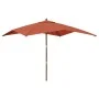 Sombrilla de jardín con poste de madera terracota 300x300x273cm de vidaXL, Sombrillas - Ref: Foro24-363196, Precio: 92,86 €, ...
