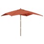 Sombrilla de jardín con poste de madera terracota 300x300x273cm de vidaXL, Sombrillas - Ref: Foro24-363196, Precio: 94,21 €, ...