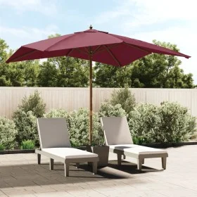 Burgunderroter Gartenschirm mit Holzstange, 300 x 300 x 273 cm von vidaXL, Sonnenschirme - Ref: Foro24-363195, Preis: 82,05 €...