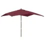 Burgunderroter Gartenschirm mit Holzstange, 300 x 300 x 273 cm von vidaXL, Sonnenschirme - Ref: Foro24-363195, Preis: 82,05 €...