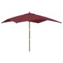Burgundy red wooden pole garden umbrella 300x300x273 cm by vidaXL, Umbrellas - Ref: Foro24-363195, Price: 82,79 €, Discount: %
