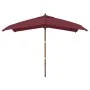 Burgunderroter Gartenschirm mit Holzstange, 300 x 300 x 273 cm von vidaXL, Sonnenschirme - Ref: Foro24-363195, Preis: 82,05 €...
