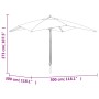 Burgundy red wooden pole garden umbrella 300x300x273 cm by vidaXL, Umbrellas - Ref: Foro24-363195, Price: 82,79 €, Discount: %