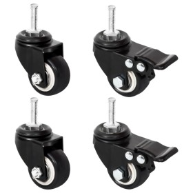 Planter wheels 4 pcs black iron 8x3.5x8 cm by vidaXL, Pots and planters - Ref: Foro24-364281, Price: 12,25 €, Discount: %
