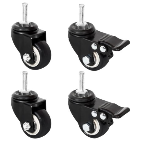 Ruedas para macetero 4 uds hierro negro 8x3,5x8 cm de vidaXL, Maceteros y jardineras - Ref: Foro24-364281, Precio: 12,25 €, D...