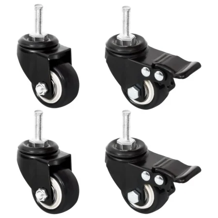 Ruedas para macetero 4 uds hierro negro 8x3,5x8 cm de vidaXL, Maceteros y jardineras - Ref: Foro24-364281, Precio: 13,16 €, D...