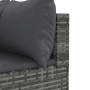 Set de muebles de jardín 7 pzas y cojines ratán sintético gris