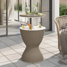 Hellbrauner 3-in-1-Kühlschranktisch aus Polypropylen von vidaXL, Gartentische - Ref: Foro24-364158, Preis: 144,44 €, Rabatt: %