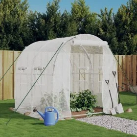 Greenhouse with white steel structure 4 m² 2x2x2 m by vidaXL, Greenhouses - Ref: Foro24-364075, Price: 105,51 €, Discount: %