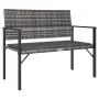 2-seater garden bench with gray synthetic rattan cushion by vidaXL, garden benches - Ref: Foro24-364120, Price: 57,74 €, Disc...