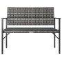 2-seater garden bench with gray synthetic rattan cushion by vidaXL, garden benches - Ref: Foro24-364120, Price: 58,78 €, Disc...