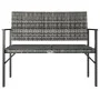 2-seater garden bench with gray synthetic rattan cushion by vidaXL, garden benches - Ref: Foro24-364120, Price: 57,74 €, Disc...