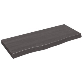 Wall shelf made of dark brown treated oak wood, 100x40x(2-6)cm by vidaXL, Shelves and shelves - Ref: Foro24-363805, Price: 42...